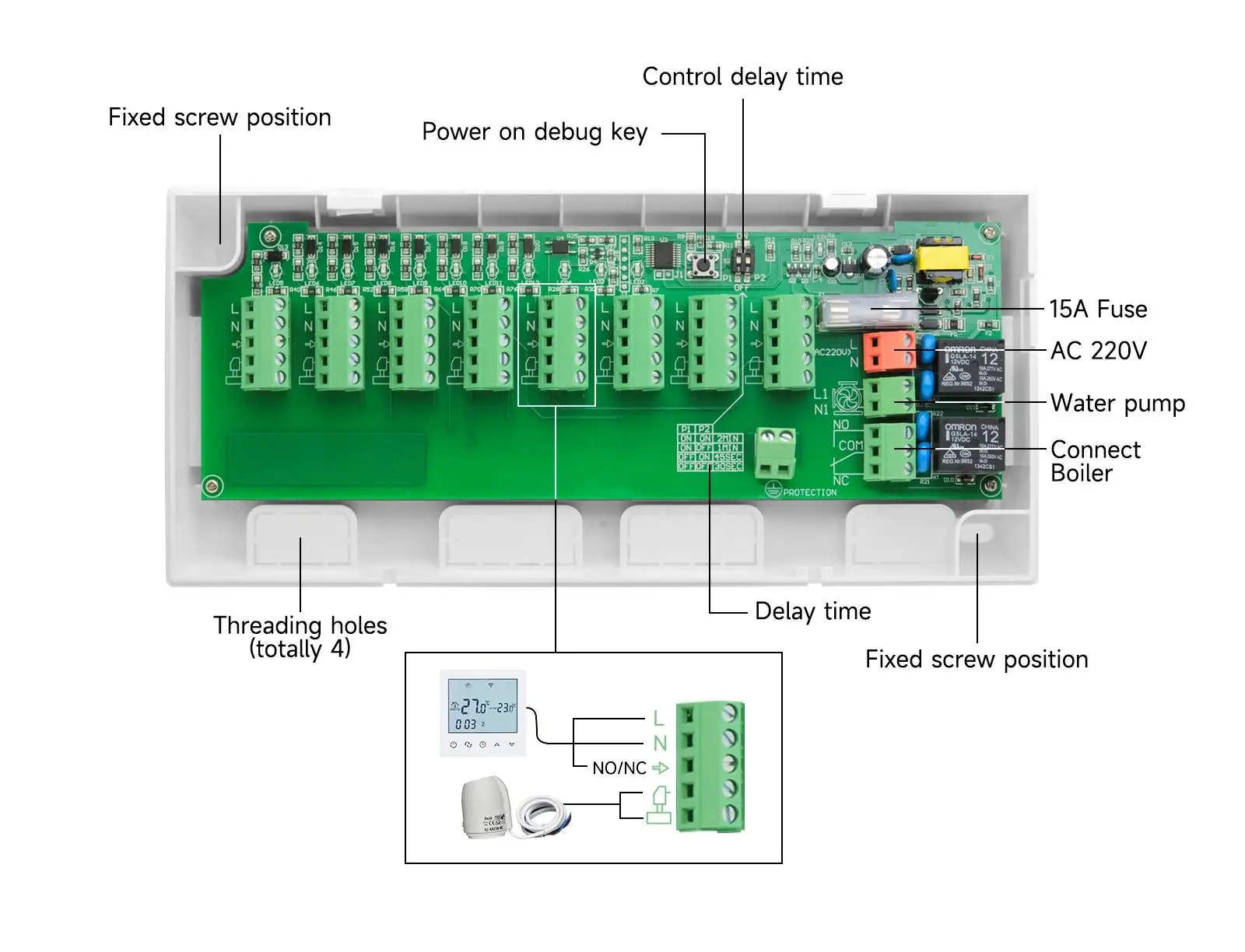 Beok 8-Zone Concentrator Underfloor Heating Centre Hub Controller for Mainfold Gas Boiler/Tuya Smart Wifi Thermostat/Actuator