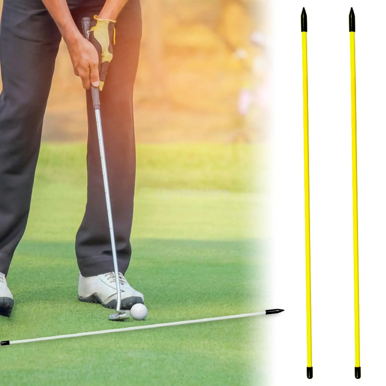 2 Pieces Golf Alignment Sticks Golf Alignment Tool Golf Practice Aid for Exercise Full Swing Practice Golf Training Equipment