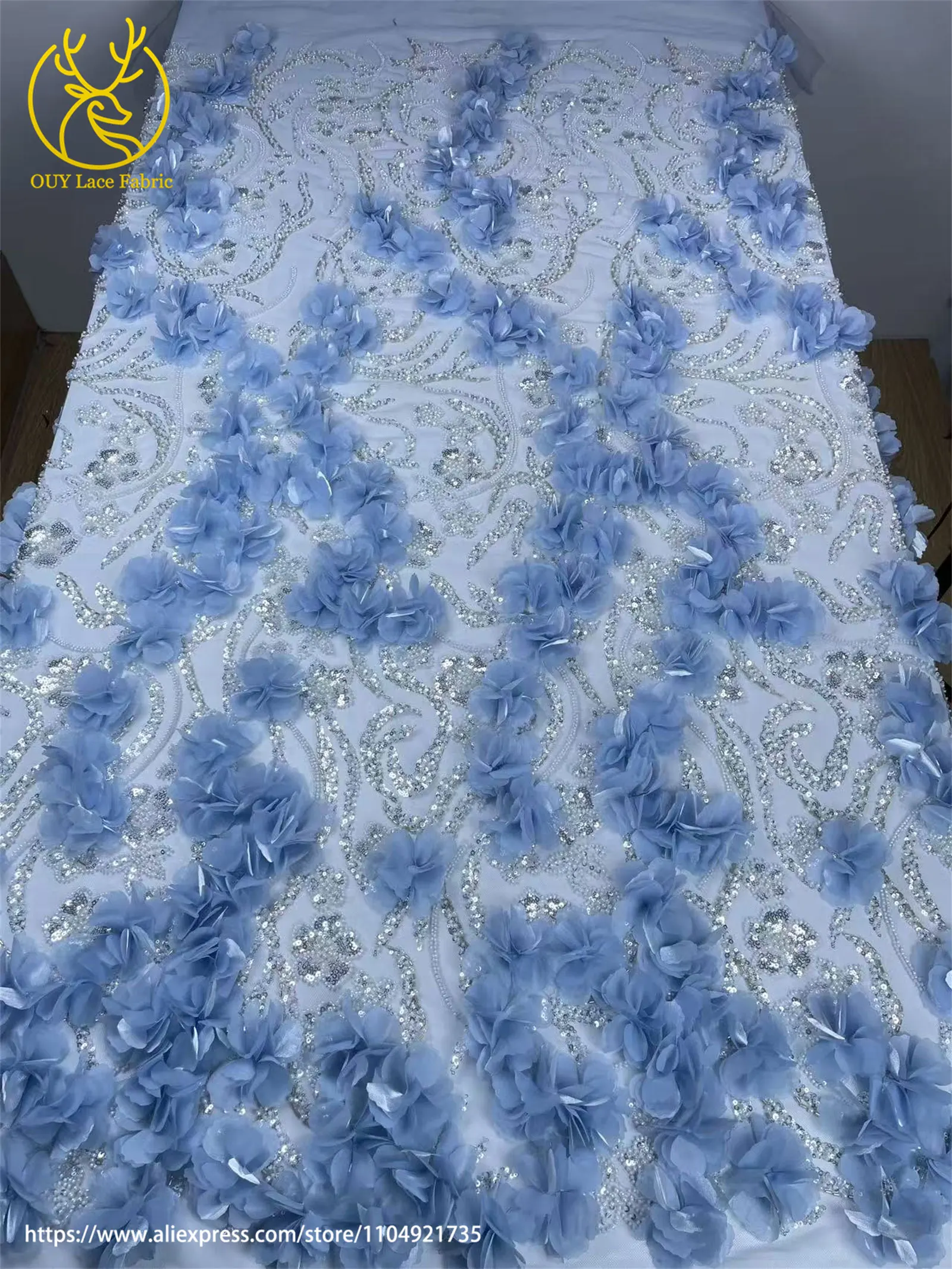 جديد الأفريقي ثلاثية الأبعاد زين الترتر 2025 موضة الفرنسية النيجيري حفلة مطرز الديكور تول أقمشة الدانتيل لفساتين الزفاف