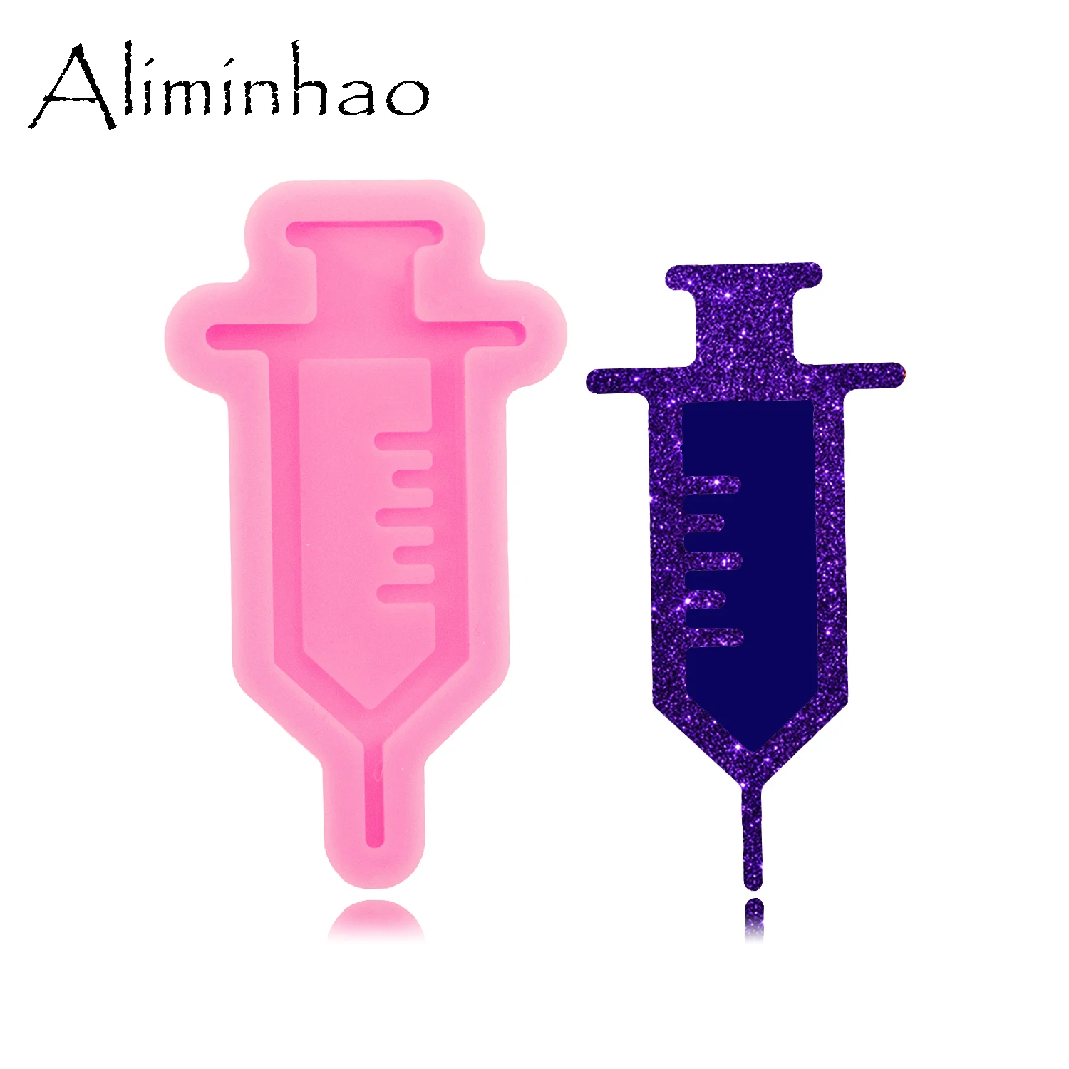 DY1107 Shiny Syringe Silicone Molds Crafting with Epoxy Resin Art Diy for Phone Grip and Badge Reel, Fondant Cake Chocolate