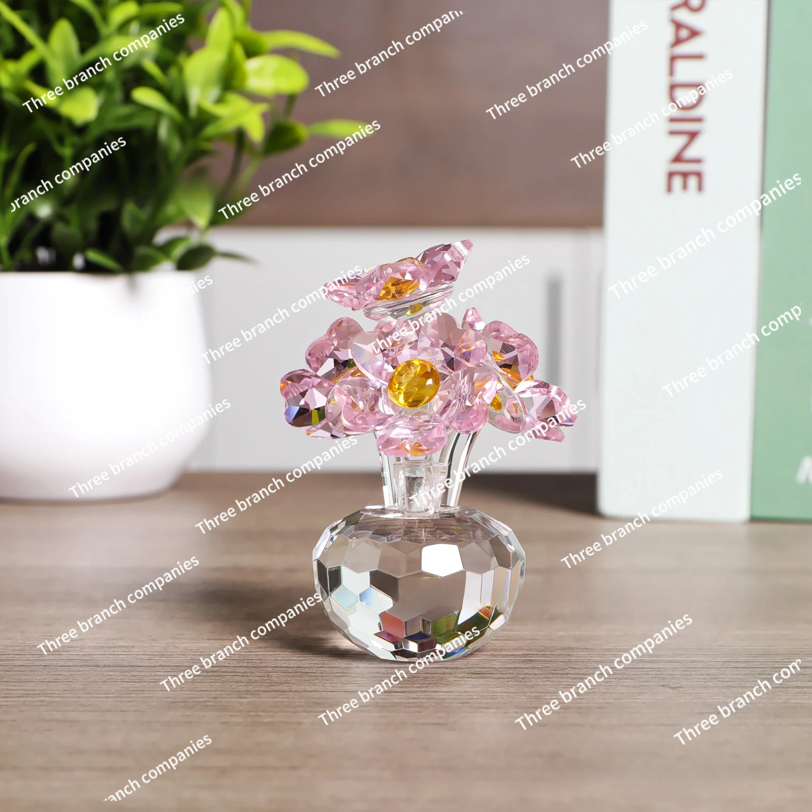 

Crystal love flower handicraft ornament