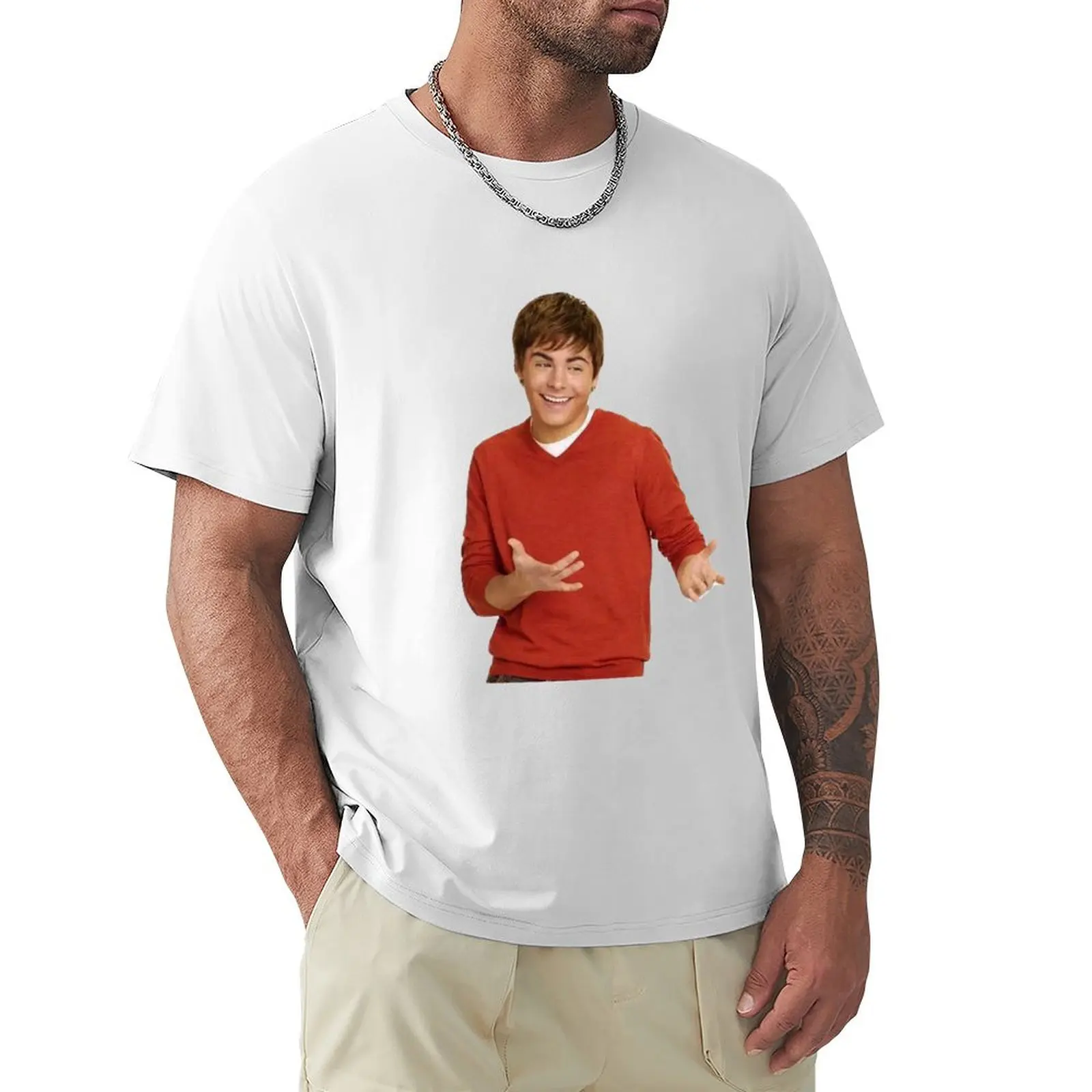 zac efron - troy bolton shrug meme - 3 T-Shirt shirts graphic tees blacks boys animal print mens clothing