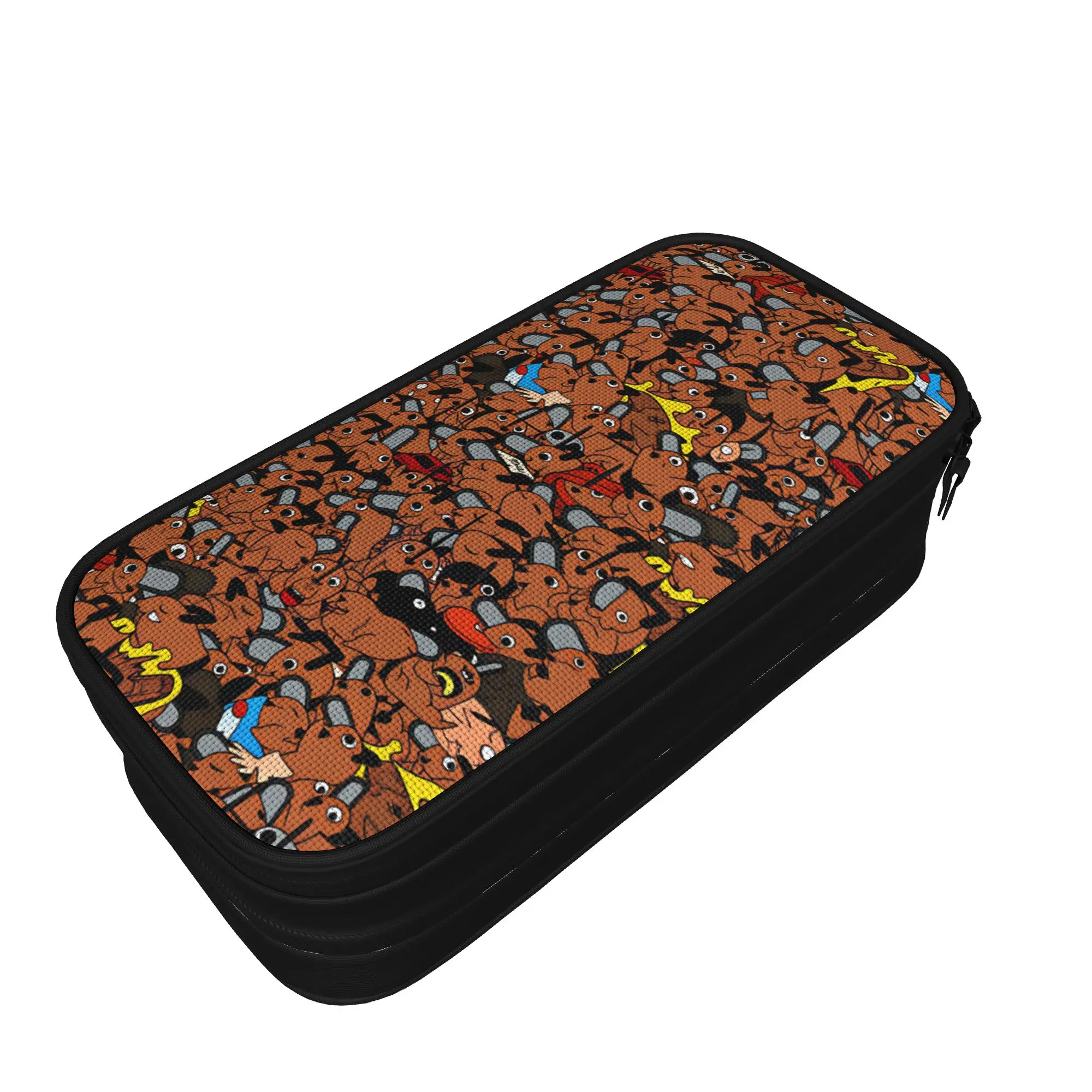 Chainsaws Man Pencil Case Pochita Canvas Pencil Box Students Cool Portable School Pencil Cases Supplies