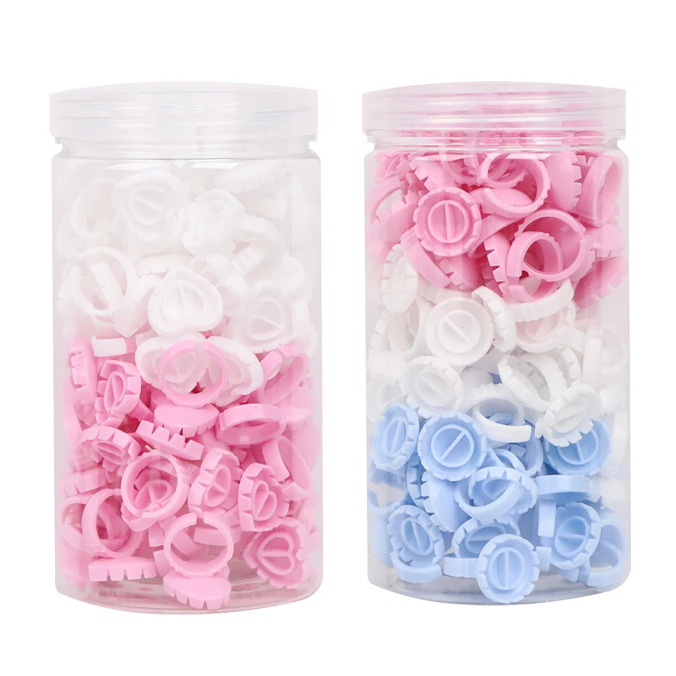 Disposable Glue Ring Cups For Eyelash Extension Canned Tattoo Pigment Holder Container Volume Lash Fan Blossom Cups Makeup Tool