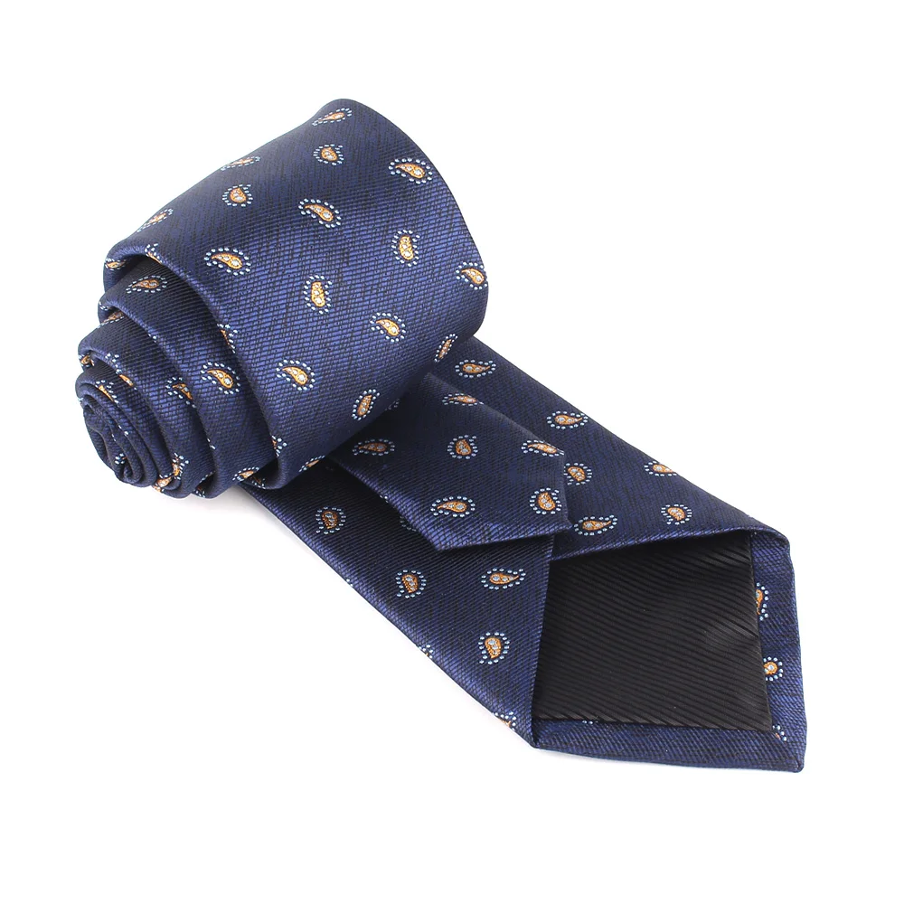 Navy Blue Men Ties Suits Men\'s Neck Tie For Wedding Necktie For Groomsmen Fashion Floral Paisley Ties For Men Women Good Gifts