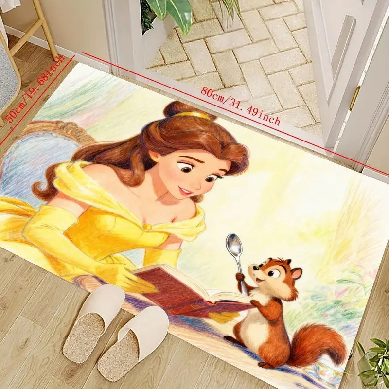 

1 шт., коврик Disney Beauty and the Beast Belle с персонажем для домашнего входа, гостиной, украшения детской комнаты, мягкий нескользящий Fl