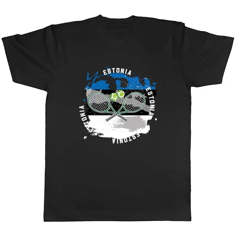 Теннисный спорт с флагом Эстонии, мужская футболка унисекс, футболка в подарок Теннисный спорт с флагом Эстонии, мужская футболка унисекс, футболка в подарок
