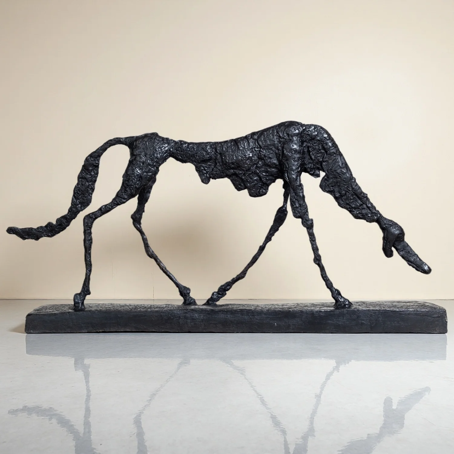 Handmade Giacometti Bronze Dog Statue Famous Abstract Dog Sculpture 67cm Antique Home Garden Decoration Collections