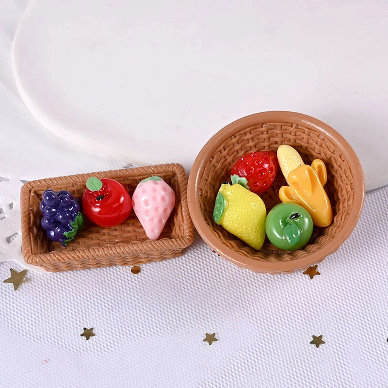 10PCS/Bag Miniature Simulation Fruit Dollhouse Toy Mini Cute Fruit Model Jewelry DIY Accessories Micro Landscape Ornaments Gifts