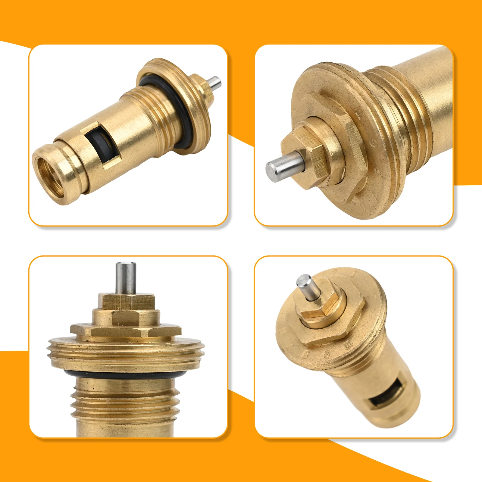 Radiator Valve Insert M30 X 1.5 Valve Thermostat Insert 1/2 Inch Precision Control Brass G1/2 Threaded Hydraulic Pre-adjustable