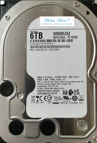 Para WD60EZAZ Azul 3,5 "6TB WD60EZRZ