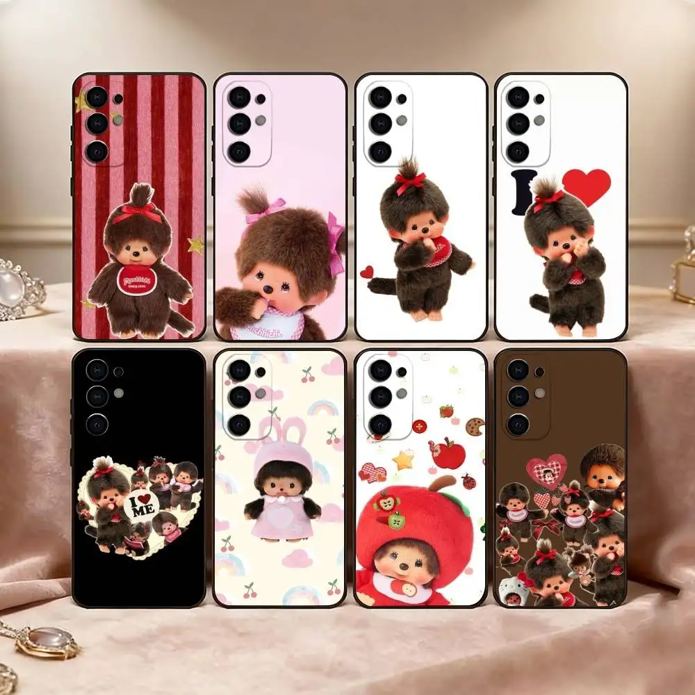 

C-Cute M-monchhichis-s Phone Case Black Silicone Soft For Samsung S25,S24,S21,S22,S23,S30,Ultra,S20,Plus,Fe,Lite