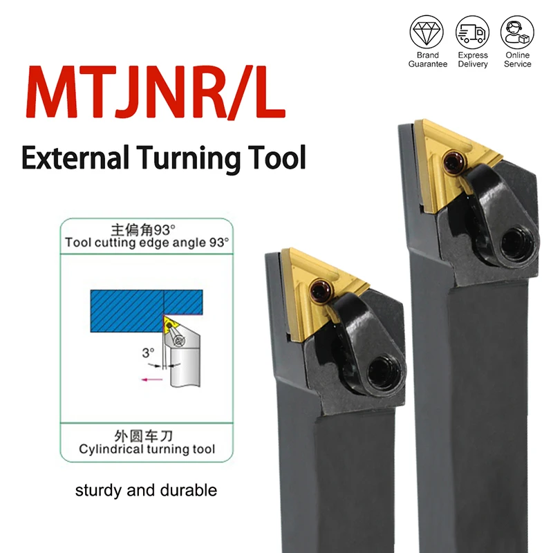 1PCS MTJNR1616H16 MTJNR2020K16 MTJNR2525M16 MTJNR3232P22 Metal Lathe Cutting Tools MTJNR MTJNL CNC External Turning Tool Holder