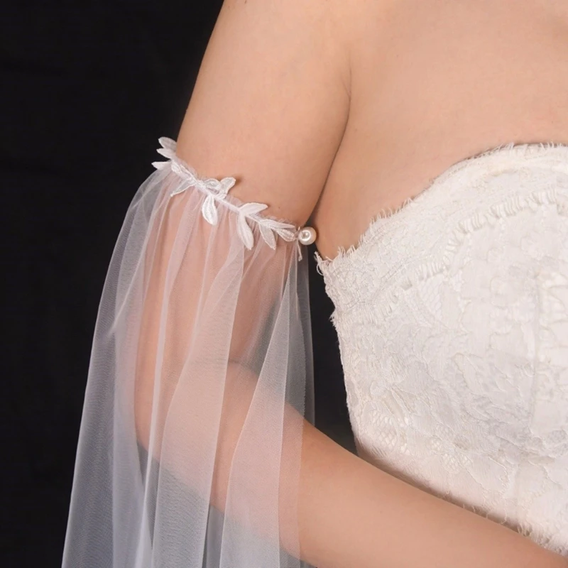 Coprispalle staccabile per maniche da sposa, abito da sposa, maniche lunghe con copertura del braccio decorativa in rete con