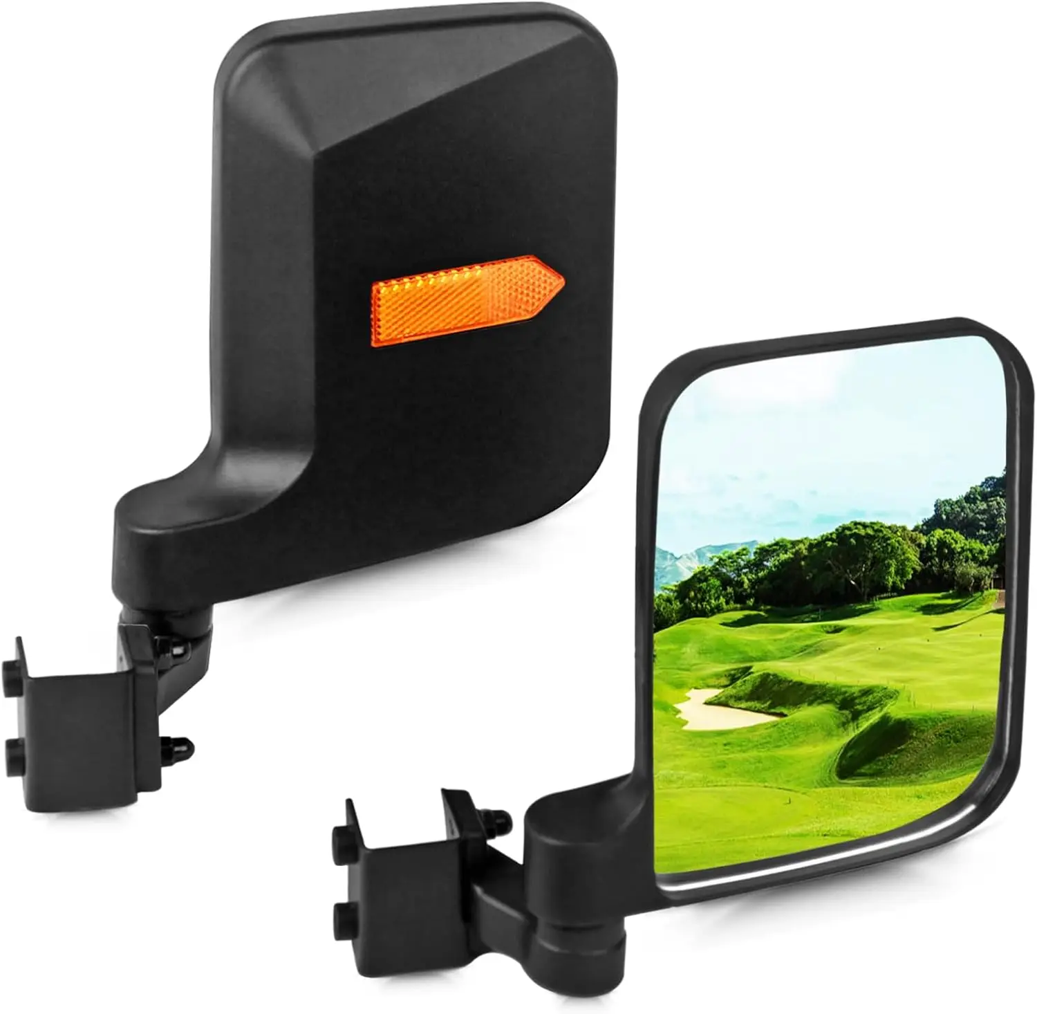 

2PCS Golf Cart Mirrors for Yamaha Club Car EZGO Cushman DS Hauler Precedent Shuttle 2 Bad Boy Buggies Folding Side View Mirrors