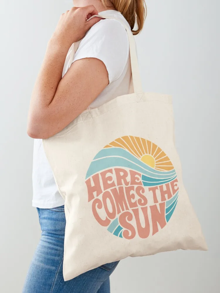 

Groovy Here Comes the Sun Classic Tote Bag personalized tote bag free delivery bags shopping bags foldable Women's handbag