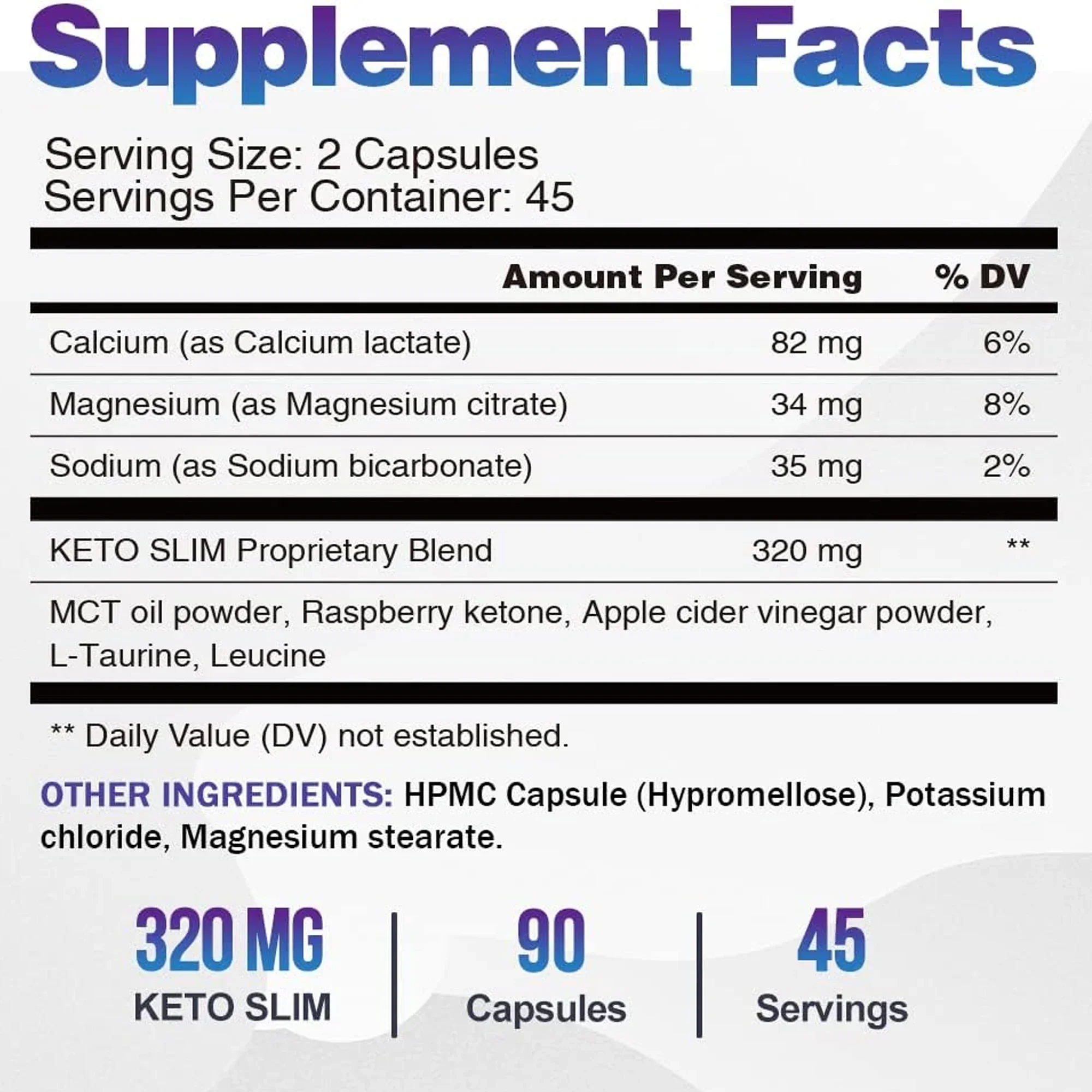 Keto Slim Capsules - Weight Management, Metabolism Boost, Appetite Control, Energy Support, Digestive Health