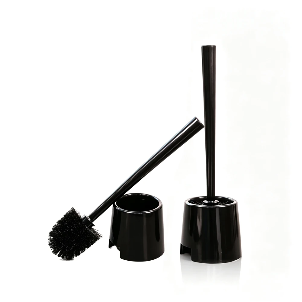 Toilet Brush and Holder Set, 1Pack Long Handle Non-Slip Grip Bowl Brush, Hard Bristle Deep Cleaning for Bathroom White