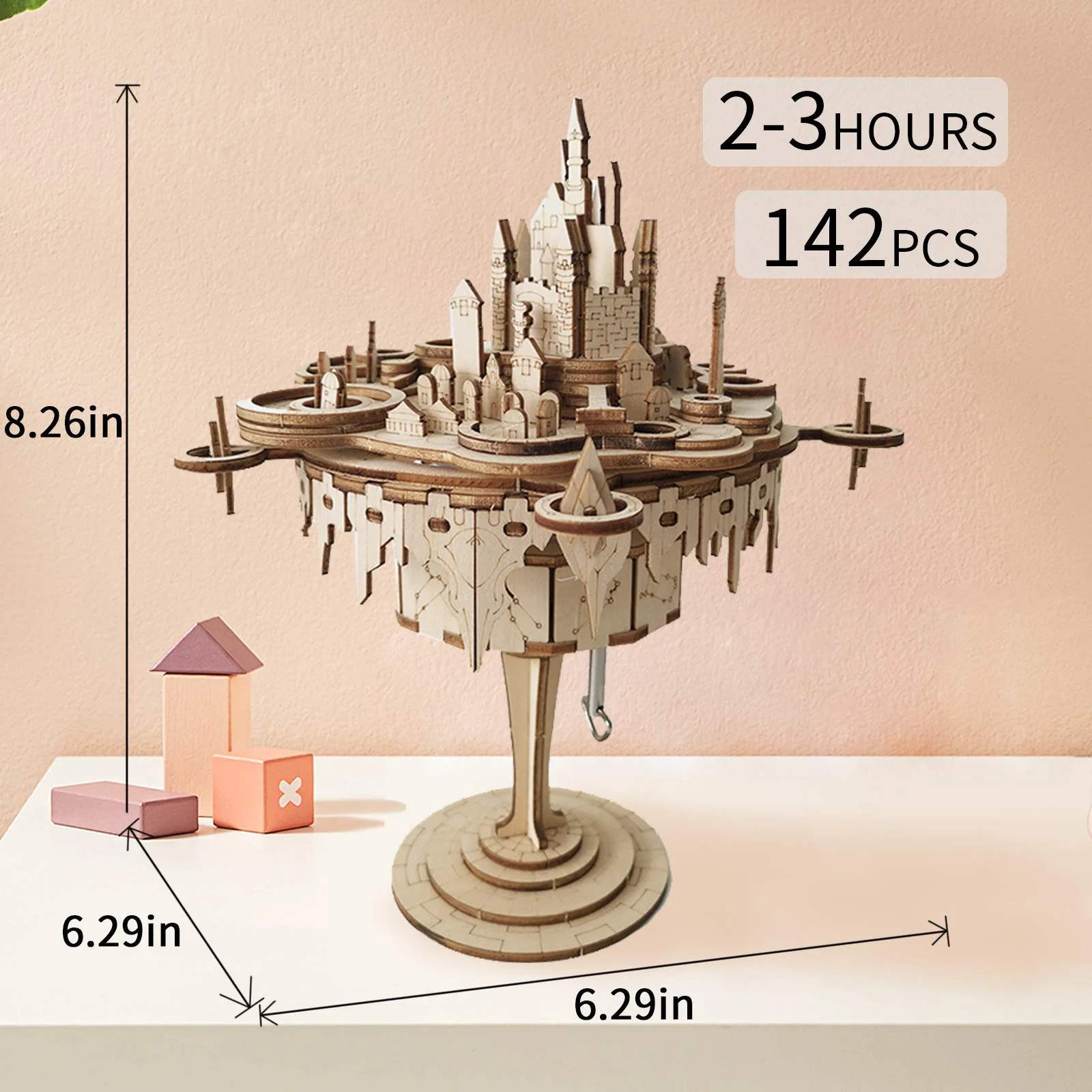 Analyste de boîte à musique de puzzles en bois 3D pour femmes, modèle de construction de château, vous êtes mon phare, bricolage, cadeau d'anniversaire