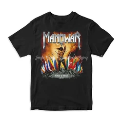 100% 코튼 Manowar Kings Of Metal 남성용 여성용 티셔츠