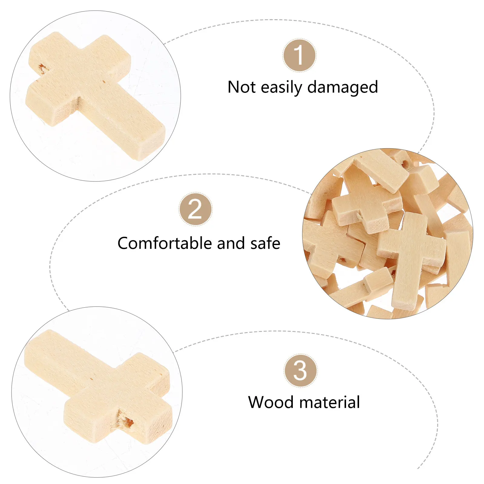 50Pcs Cross Shaped Wooden Charms Pendant Creative DIY Necklace Bracelet Earrings Jewelry Making Decoration Cross Charms