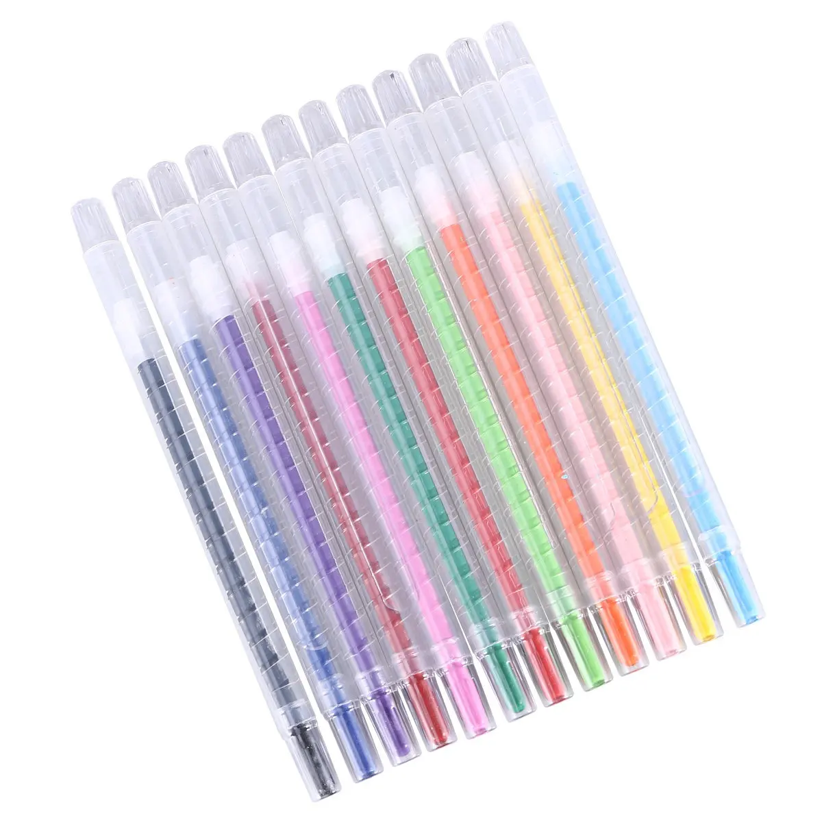12Pcs Rotating Crayons 12 Colors Premium Art Supplies for Kids Gouache Watercolor Painting Body Drawing Creative