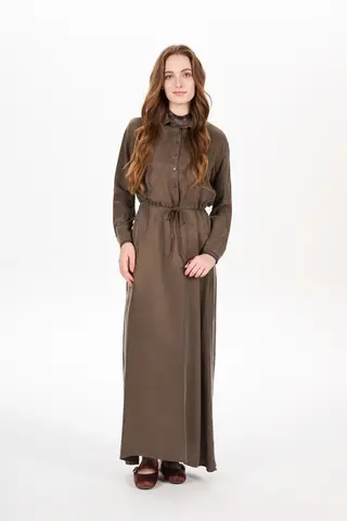 AS AW25 supermjuk högkvalitativ dyr cupro-kollektion skjorta + underklänning + kjol + mönstrad mockup-krage matchande set för kvinnor 10 best sales retrofete-klänning - №9