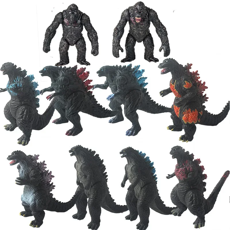 2024 New Godzilla VS King Kong Action Anime Figurie Large Godzilla King Ghidorah Soft Glue Monster Doll Model Ornaments Toys