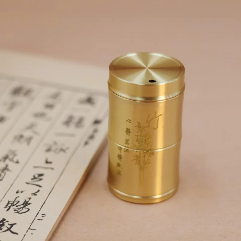Brass Holder Light Luxury Copper Art Anti-fall Box Modern Minimalist Carry Toothpick Jar Ornament