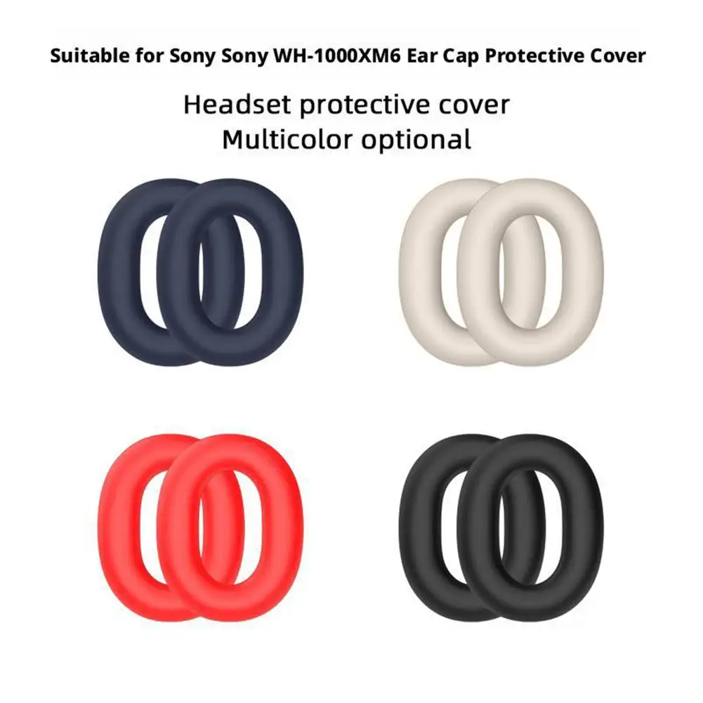  for sony WH-1000XM6 Silicone Protective Case Washable Headband Protective Case Soft Sponge Ear Pads With Buckle Earpad Cushion