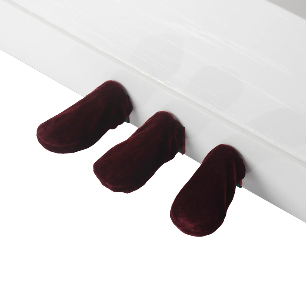 

3 Pcs Piano Pedal Cover Foot Musical Accessories Mat Embroidered Cushion Velvet Pianocover Slipcover