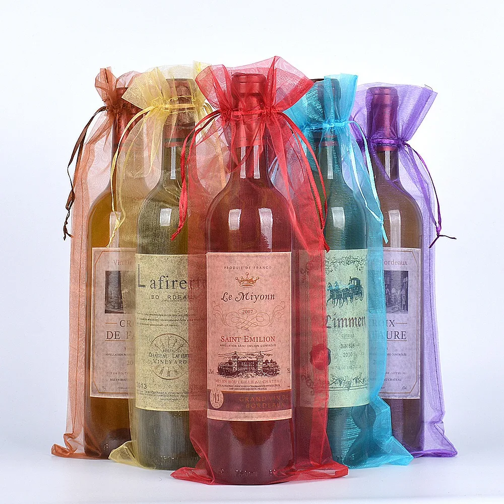 

100pcs Red Wine Gift Bag Reusable Bunch Pocket Wedding Party Decorative Drawstring Gift Bag Organya Bag