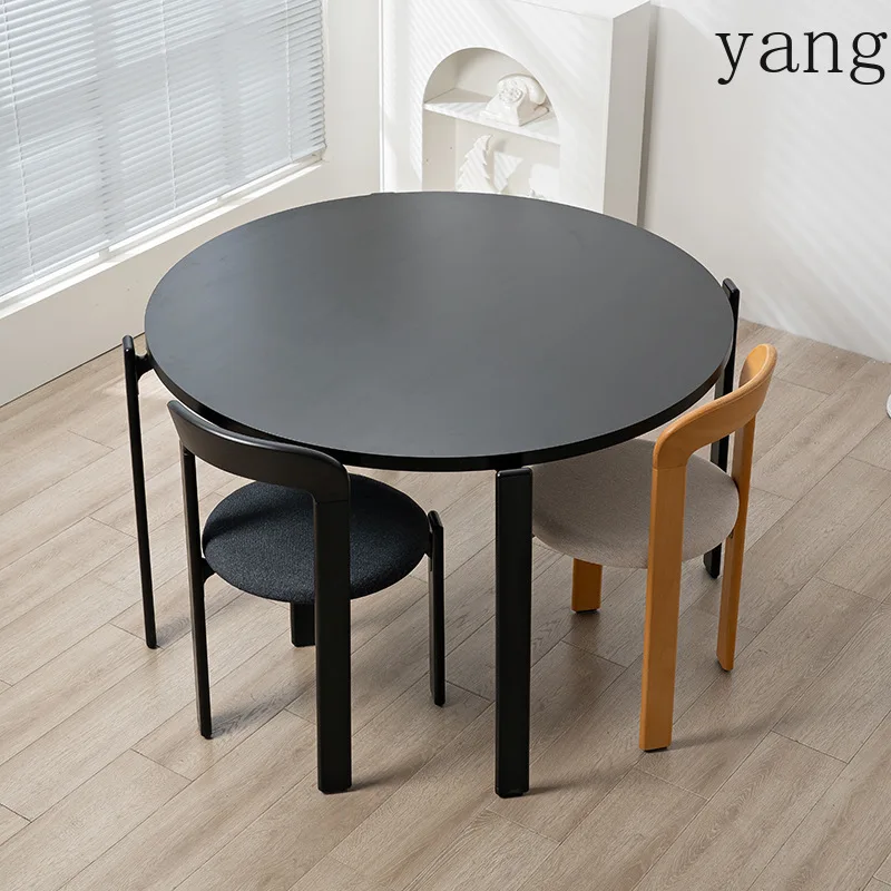 

LH medieval wabi sabi dining table meeting wooden table simple round table household light luxury