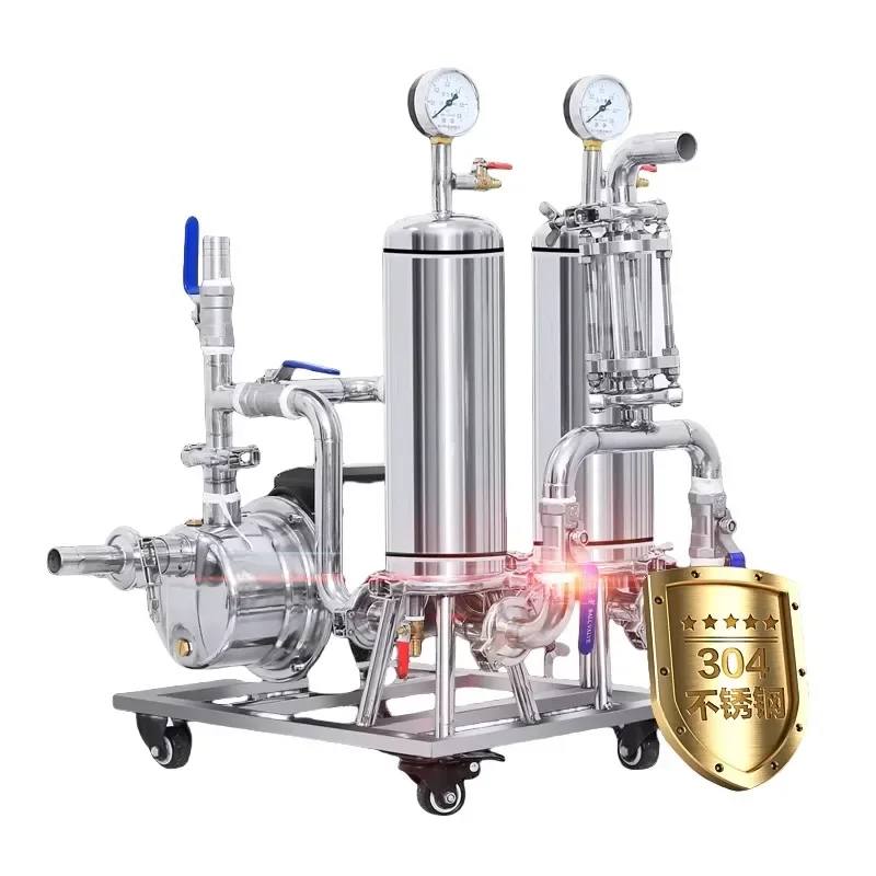 Double Filter Cartridge Liquor Purification Machine | Stainless Steel Automatic Filter for Wine & Perfume