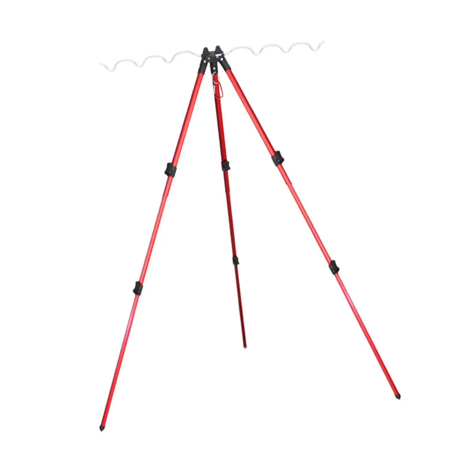 Adjustable Folding Fishing Rod Tripod Holder Lightweight Aluminum 7 Slot Pole Stand for Sea River Bank