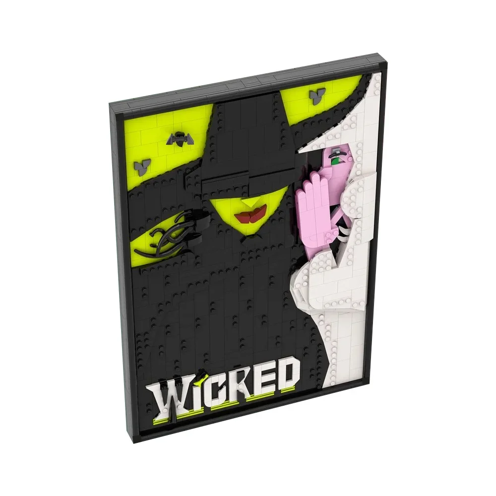 

MOC Witch Wicked Poster Buliding Blocks Magic Witch Movie Art Peripheral Poster Bricks Model Assembly Toys Kids Birthday Gifts