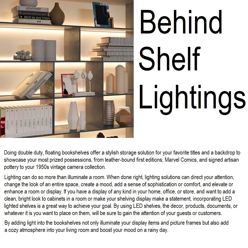 LED Shelf Aluminum Profile, Under Cabinet Lighting Low Voltage DC12V, Motion Sensor Switch