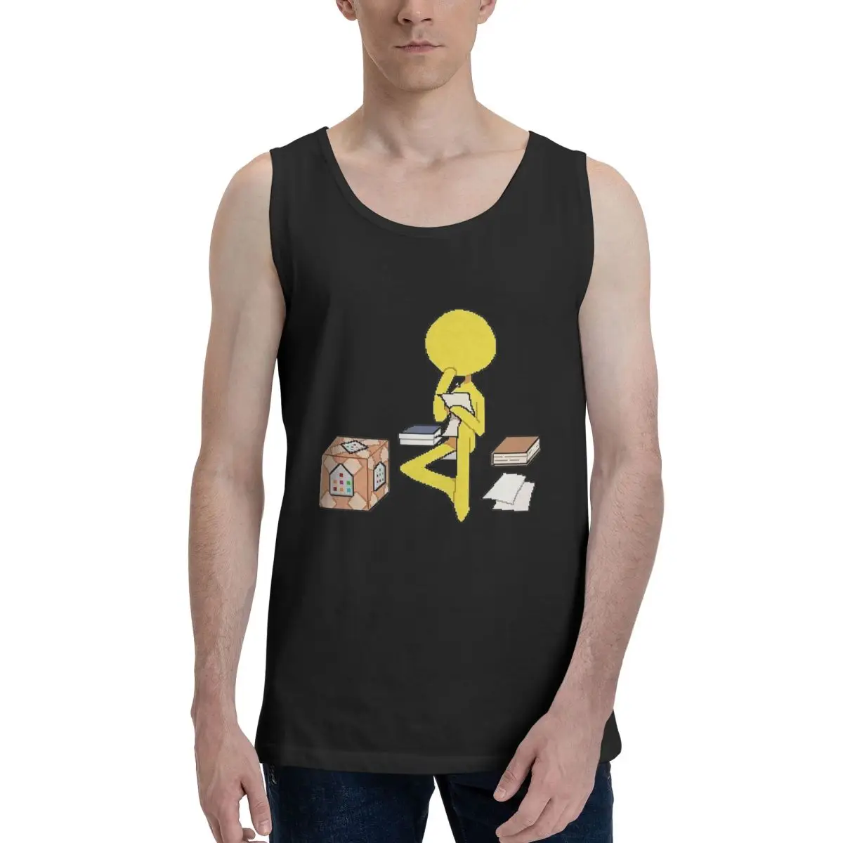 Alan Animation Becker Funny 100% Cotton Men's Sweatshirt Vest Sleeveless Clothing Tees Men Tank Tops T-shirt