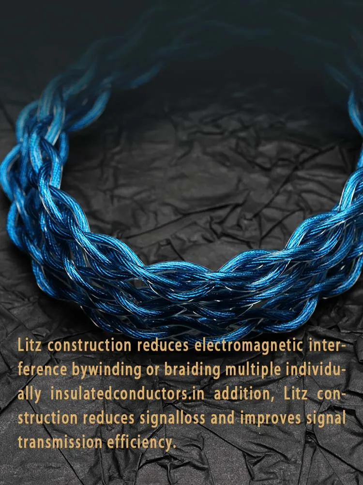 Xinhs 4core 7nocc hybrid graphen litz struktur kopfhörer upgrade kabel ie900 2pin mmcx qdc für rinko yume 2 s12 pro mk4 kopfhörer kabelgebunden 4.4mm 3.5mm hifi kabel cable headphones cable 2 pin – Detail 5