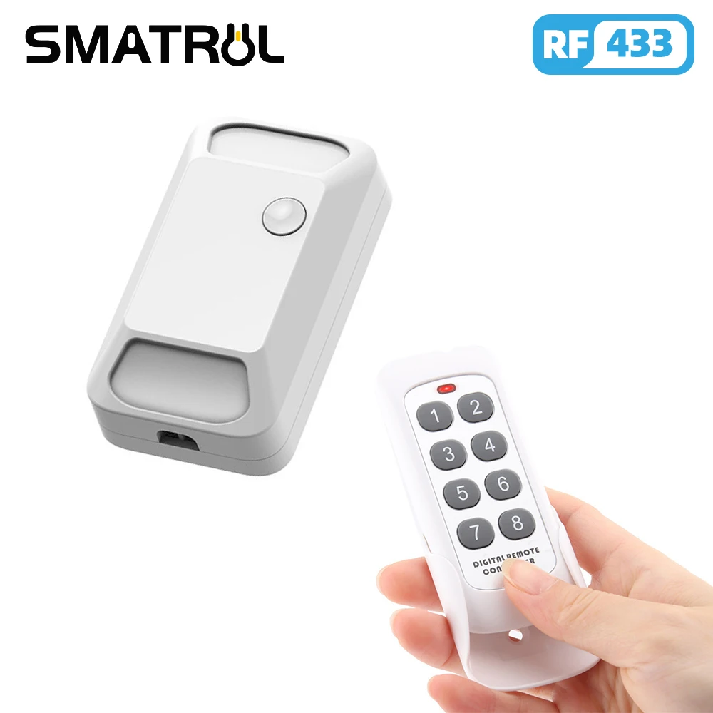 SMATRUL Smart Wireless Switch Light Electrical 433MHZ RF 8 Key Remote Control Relay Receiver Home Led Lamp ON/OFF 220V 110V