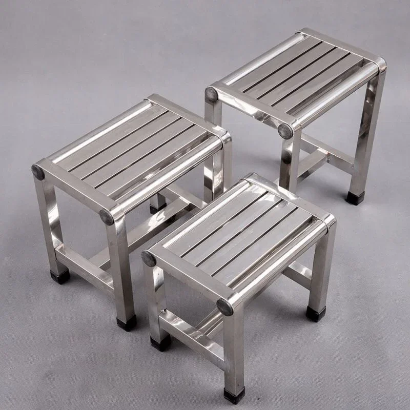 Non-Slip Stainless Steel Bathroom Seat Home Elderly Shower Chair Thickened Metal Shoe Stool Durable Water Proof Kitchen Stool