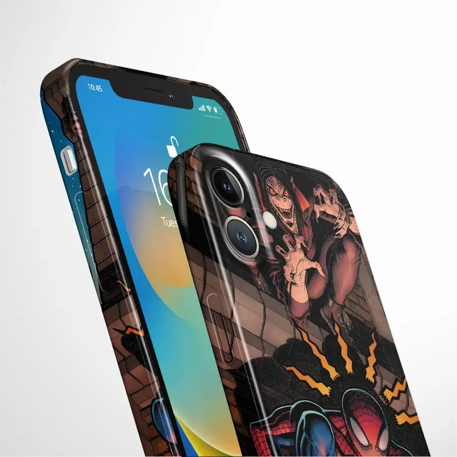 Marvel Spiderman Escalada Funda rígida para teléfono para iPhone 13 15 Plus 14 XR 16 Pro Max X 12 11
