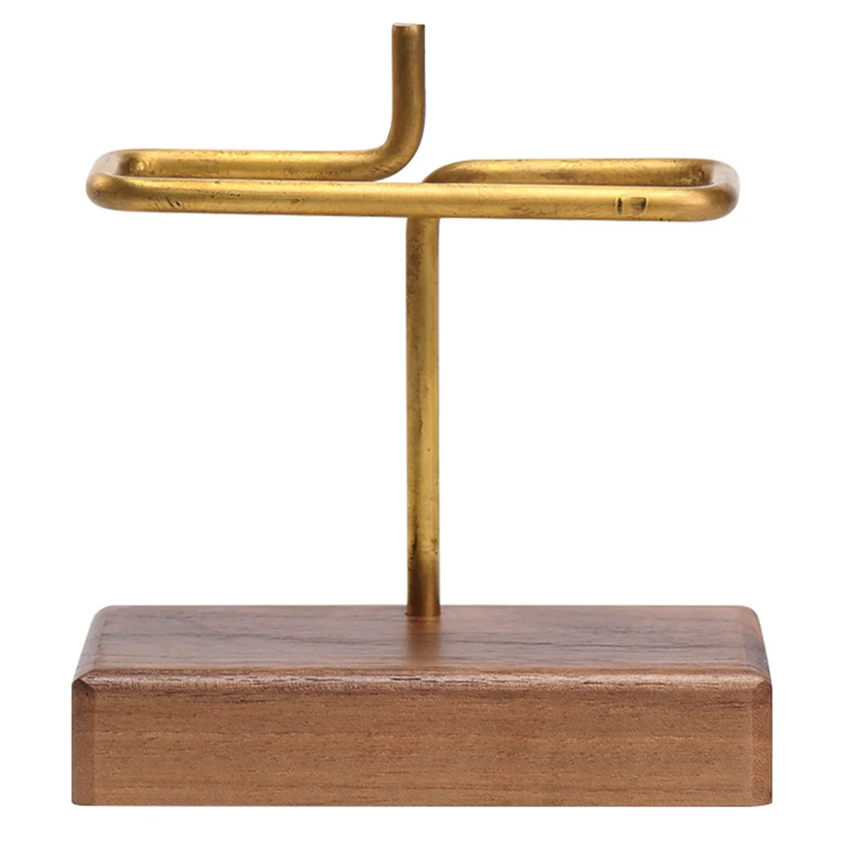 

Coffee Filtering Paper Holder Filter Shelf Copper Brass Filter Paper Storage Holder Wooden Base Coffee Accessories RackA