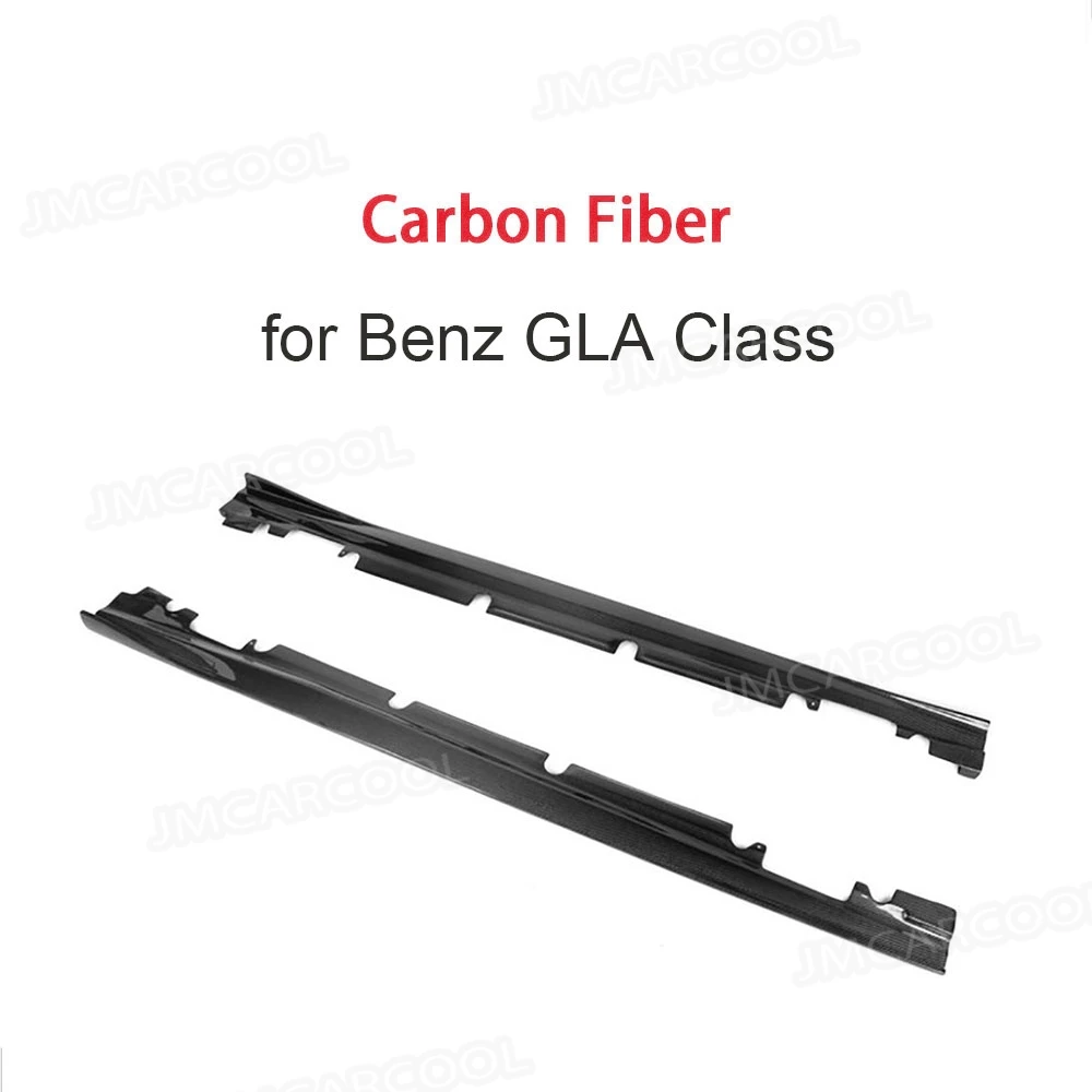 لمرسيدس بنز GLA الفئة X156 GLA45 AMG 2013-2018 الجانب الباب حافة حامي سيارة تجديد ألياف الكربون الجانب تنورة الشفاه الوفير
