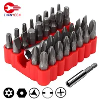 33pcs/Lot Magnetic Security Screwdriver Bit Set 1/4\