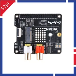 52Pi Raspberry Pi 5 NVDAC Expansion Adapter Board HiFi DAC Support NVMe 2230/2242 SSDs for Raspberry Pi 5