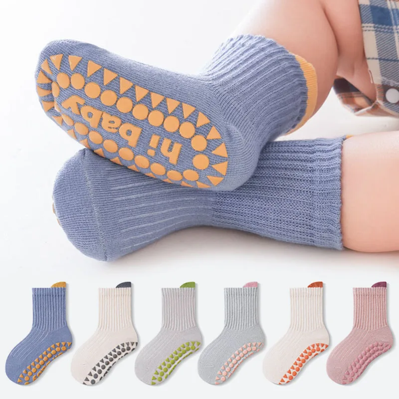 3 Pairs Kids Socks for Boys And Girls Cute Comfortable Breathable Non-Slip Floor Socks for Baby Toddlers