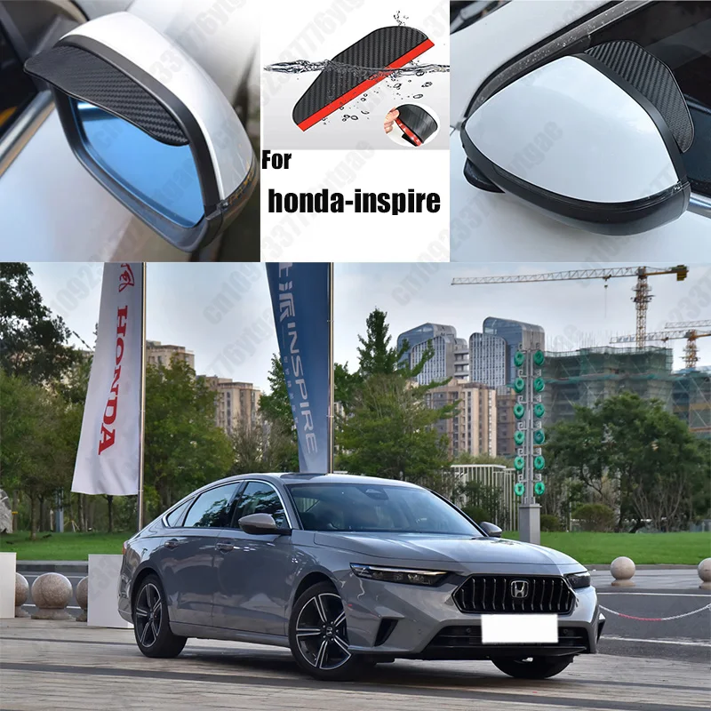 For honda-inspire 2PCS Car Rearview Mirror Rain Eyebrow Visor Carbon Fiber Car Rearview Side Snow Sun Visor Rain Cover