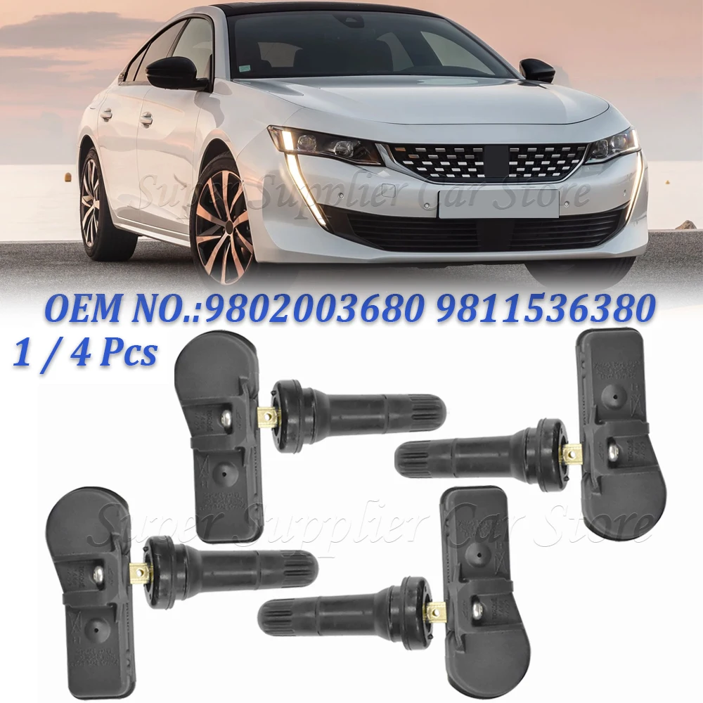 For Peugeot 508 207 301 308 408 3008 5008 & Citroen DS4 DS5 C4 C5 Tire Pressure Monitor TPMS Sensor 433MHz 9802003680 9811536380