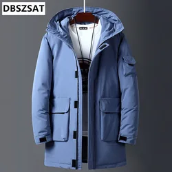 Chaqueta de plumón gruesa y cálida para hombre, Parka cálida de longitud media, a la moda, novedad de invierno, 2022